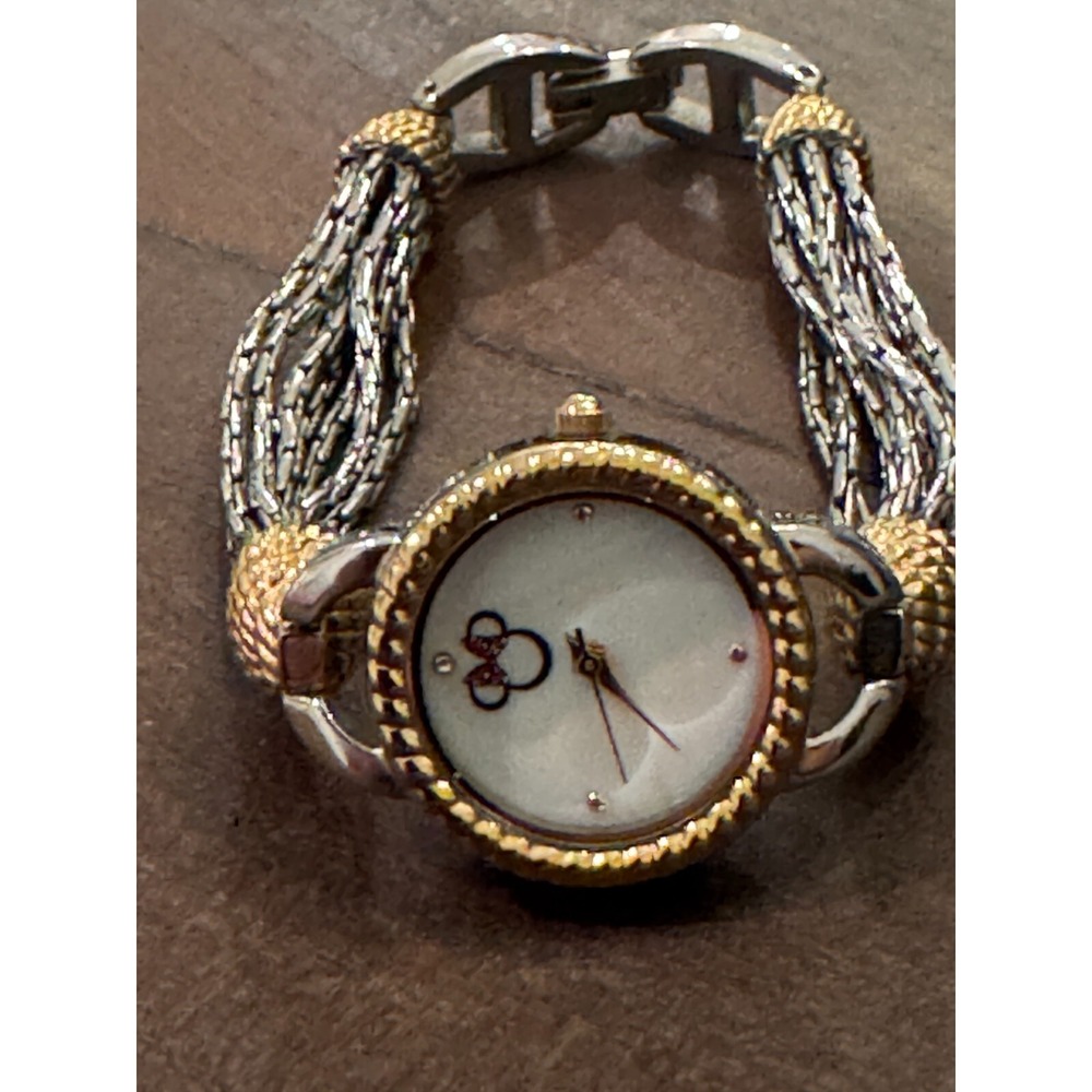 Disney Parks Minnie Mouse Two-Tone Bracelet Watch Original Authentic Disney Pink - Picture 2 of 16